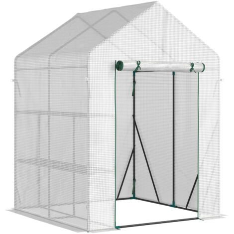 Serre de jardin PE Blanc 143x143x195 cm (1/5)