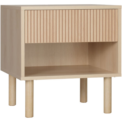 Table de chevet Table de Nuit Table d'appoint Panneaux de particules Bois naturel 47x47x50 cm (1/5)