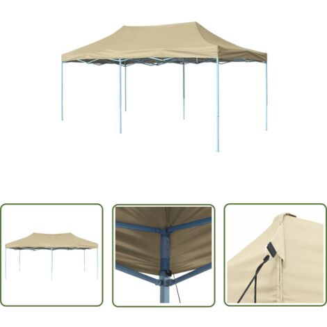 Tente pliable,Chapiteau pliable,Tonnelle de jardin 3 x 6 m Blanc crème -22765 (1/5)