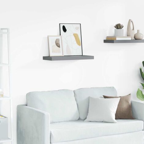Étagère murale multiposition - Étagère murale flottante Gris 60x23,5x3,8 cm MDF -BV19305 (1/5)