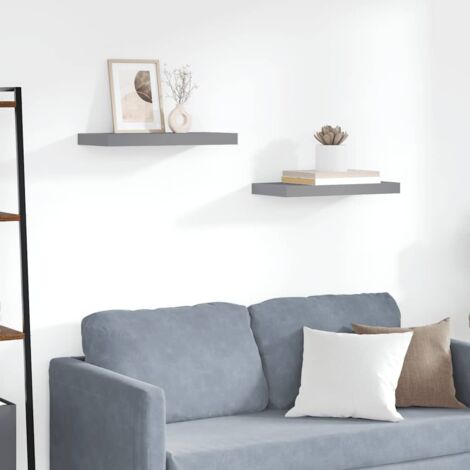 Étagère murale multiposition - Étagère murale flottante Gris 50x23x3,8 cm MDF -BV34052 (1/5)