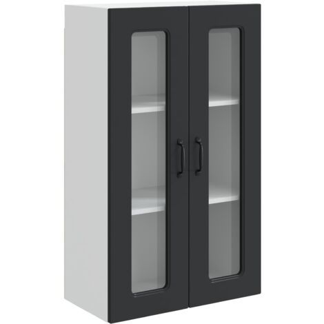 Armoire de cuisine Meuble de cuisine avec stockage Kalmar Noir 60 x 31 x 100 cm