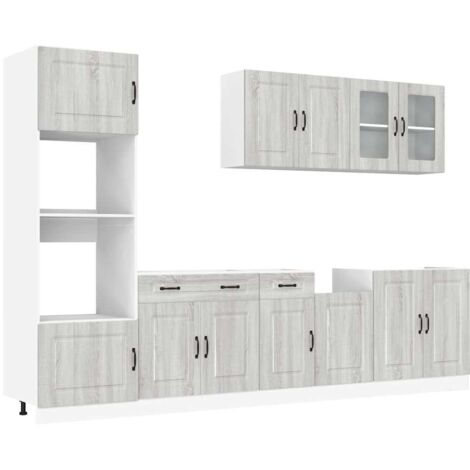 Ensemble d'armoires de cuisine Meuble de cuisine 7 pcs Kalmar bois d'ingénierie (1/5)