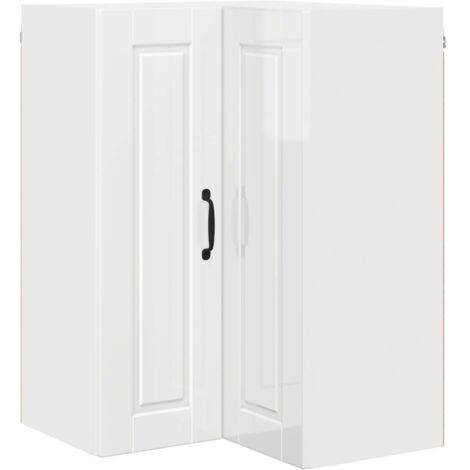 Armoire de cuisine  Meuble de cuisine avec étagère Blanc brillant 57 x 57 x 80 cm (1/5)