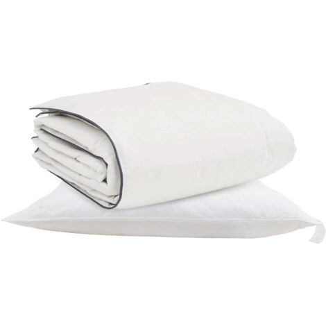 Duvet d'hiver avec oreiller 2 pcs Blanc Plume de canard (1/5)