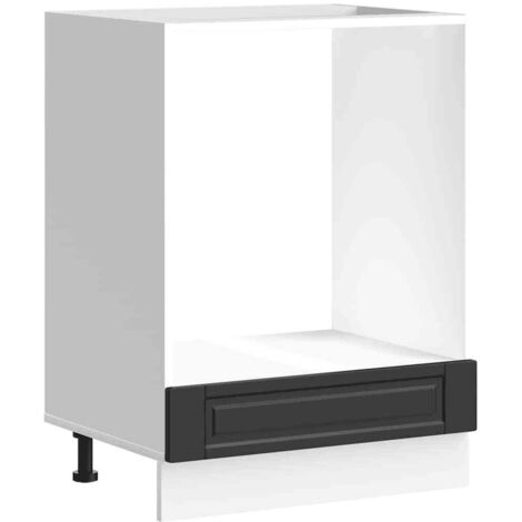 Armoire à four Porto noir bois d'ingénierie