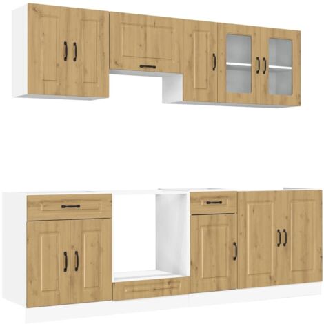 Ensemble d'armoires de cuisine  Meuble de cuisine 8 pcs Kalmar bois d'ingénierie (1/5)