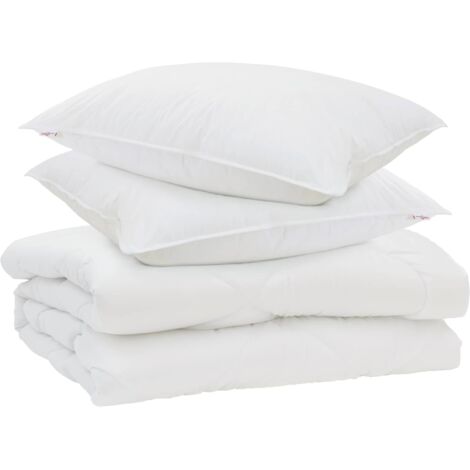 Couette avec oreiller 3 pcs Blanc Microfibre (1/5)