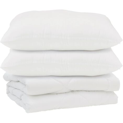 Couette avec oreiller 3 pcs Blanc Microfibre (1/5)