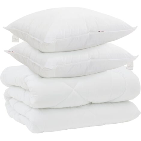 Duvet d'hiver avec oreiller 3 pcs Blanc Microfibre (1/5)
