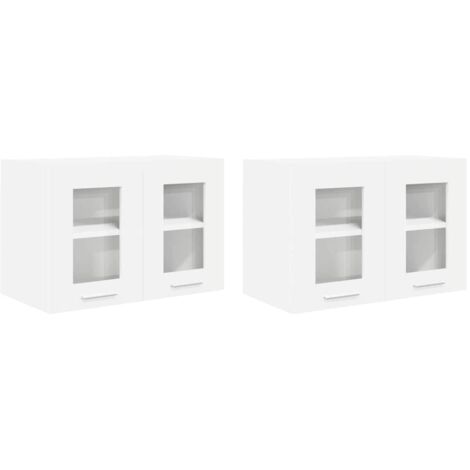 Armoire suspendue 2 pcs Blanc 60 x 31 x 40 cm Bois d'ingénierie (1/5)