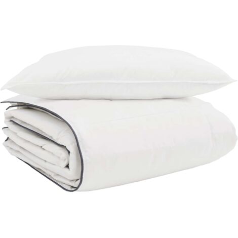 Duvet d'hiver avec oreiller 2 pcs Blanc Plume de canard (1/5)