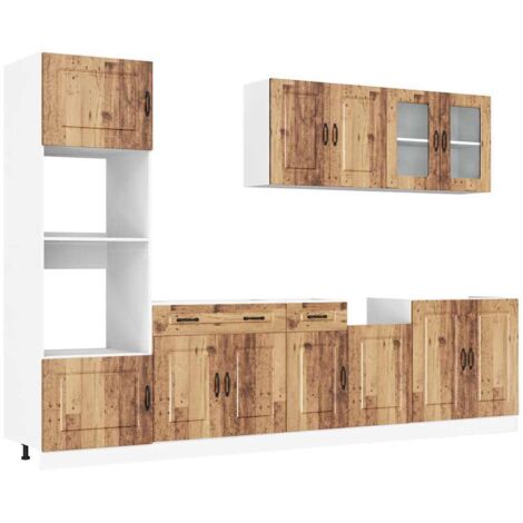 Ensemble d'armoires de cuisine Meuble de cuisine 7 pcs Kalmar bois d'ingénierie (1/5)