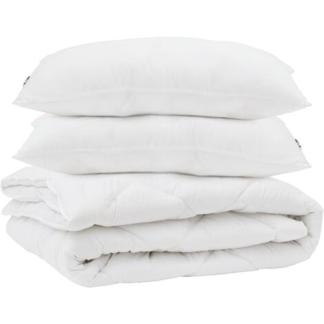 Couette avec oreiller 3 pcs Blanc Microfibre (1/5)