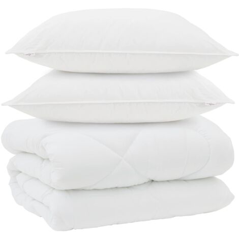 Duvet d'hiver avec oreiller 3 pcs Blanc Microfibre (1/5)