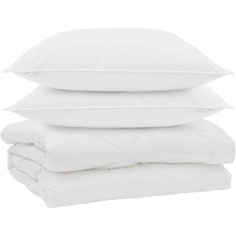 Couette avec oreiller 3 pcs Blanc Microfibre (1/5)