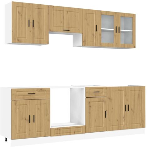 Ensemble d'armoires de cuisine  Meuble de cuisine 8 pcs Kalmar bois d'ingénierie (1/5)
