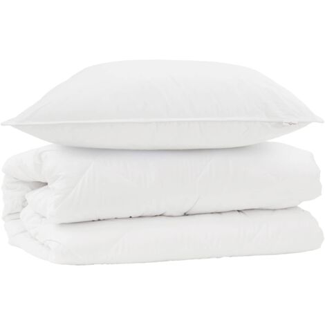 Ensemble de Duvet avec oreiller 2 pcs Blanc Microfibre (1/5)