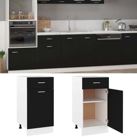 Armoire à tiroirs "Lyon" Noir 40 x 46 x 81,5 cm Bois d'ingénierie