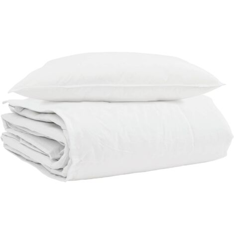 Duvet d'hiver avec oreiller 2 pcs Blanc Plume de canard (1/5)