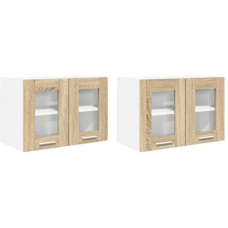 Armoire suspendue avec porte 2 pcs Chêne Sonoma 60 x 31 x 40 cm (1/5)