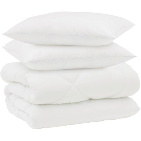 Duvet d'hiver avec oreiller 3 pcs Blanc Microfibre (1/5)