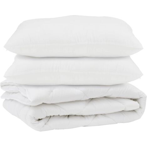 Couette avec oreiller 3 pcs Blanc Microfibre (1/5)