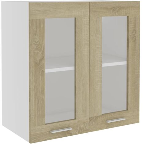 Vitrine suspendue "Lyon" Chêne Sonoma 60 x 31 x 60 cm Bois d'ingénierie (1/5)