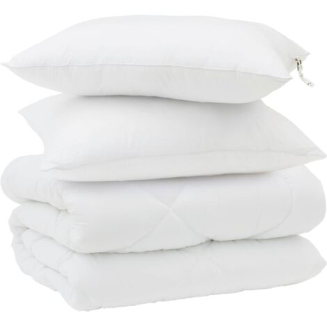 Duvet d'hiver avec oreiller 3 pcs Blanc Microfibre (1/5)