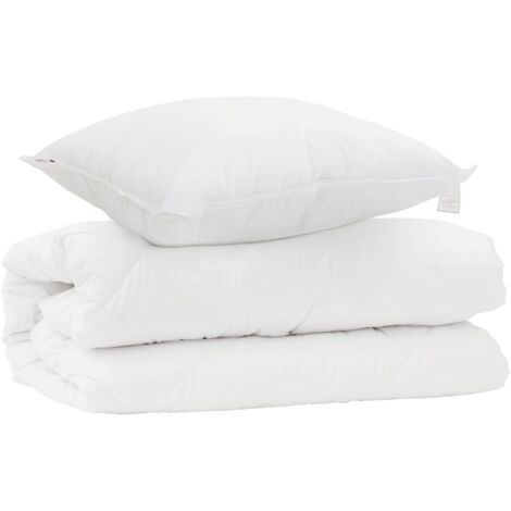 Ensemble de Duvet avec oreiller 2 pcs Blanc Microfibre (1/5)