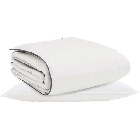 Duvet d'hiver avec oreiller 2 pcs Blanc Plume de canard (1/5)