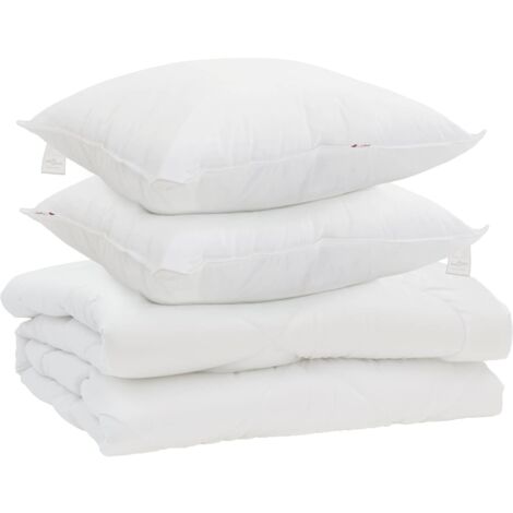 Couette avec oreiller 3 pcs Blanc Microfibre (1/5)