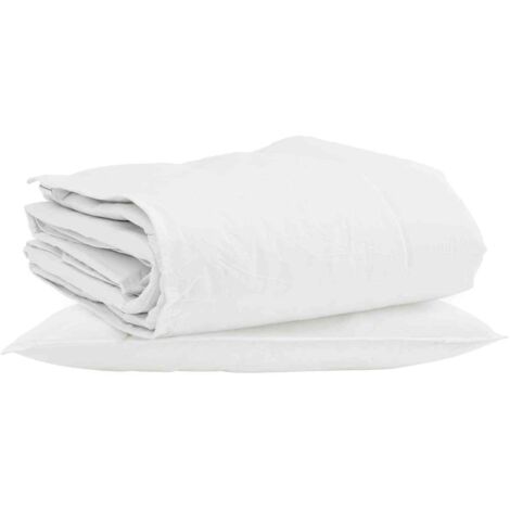 Duvet d'hiver avec oreiller 2 pcs Blanc Plume de canard (1/5)