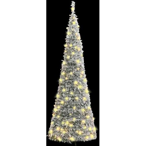 Sapin de Noël Arbre de Noël artificiel escamotable avec neige floquée 150 LED (1/5)