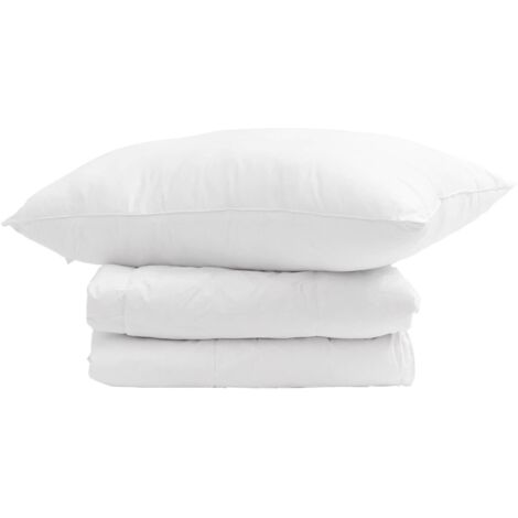 Duvet d'hiver avec oreiller 2 pcs Blanc Plume de canard (1/5)