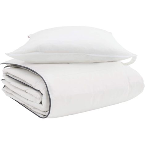 Duvet d'hiver avec oreiller 2 pcs Blanc Plume de canard (1/5)