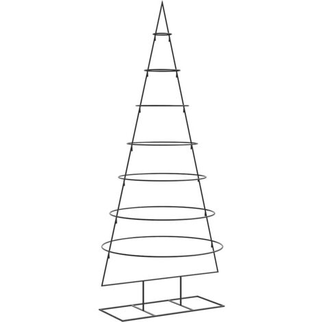 Arbre de Noël Sapin de Noël en métal pour décoration noir 180 cm (1/5)