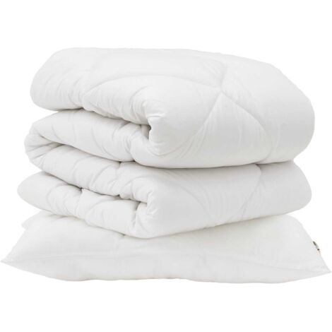 Ensemble de Duvet avec oreiller 2 pcs Blanc Microfibre (1/5)
