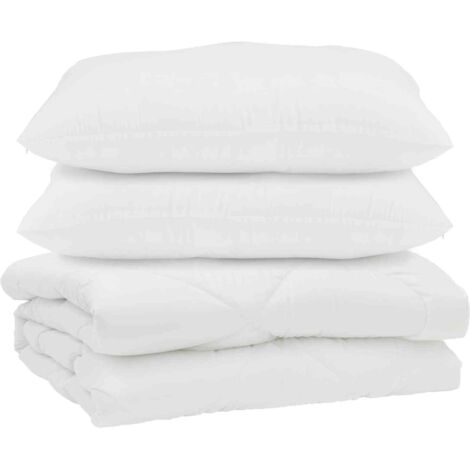 Couette avec oreiller 3 pcs Blanc Microfibre (1/5)
