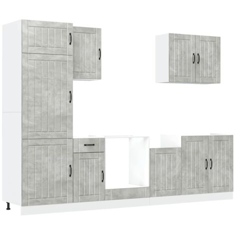Ensemble d'armoires de cuisine  Meuble de cuisine 7 pcs Lucca bois d'ingénierie (1/5)