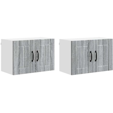 Armoires murales de cuisine  Meuble de cuisine avec porte Lucca 2 pcs Sonoma gris (1/5)