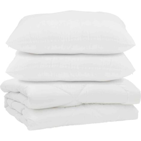 Couette avec oreiller 3 pcs Blanc Microfibre (1/5)