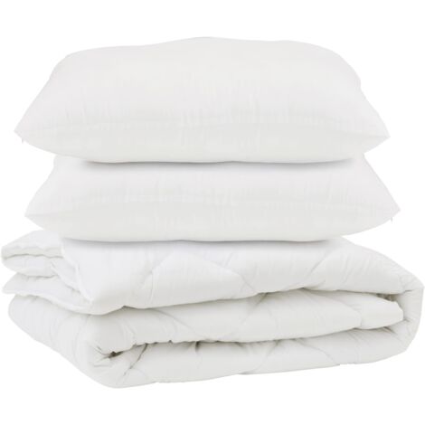 Couette avec oreiller 3 pcs Blanc Microfibre (1/5)