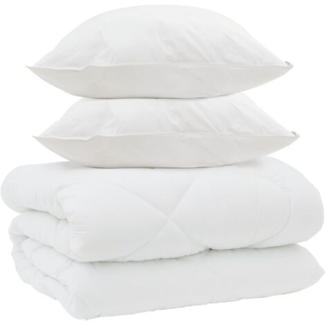 Duvet d'hiver avec oreiller 3 pcs Blanc Microfibre (1/5)