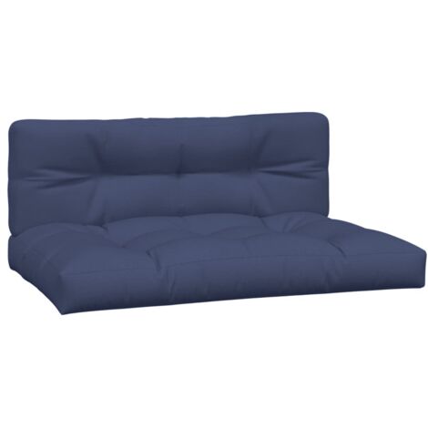 Coussins de palette lot de 2 bleu marine tissu (1/5)