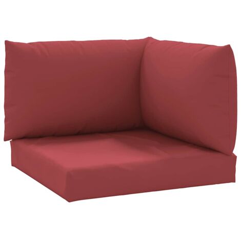 Coussins de palette lot de 3 rouge bordeaux tissu oxford (1/5)