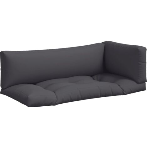 Coussins de palette lot de 3 anthracite tissu (1/5)