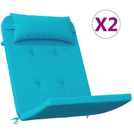 Coussins de chaise Uni 2 pcs Turquoise 58 x 77 x 4,5 cm (1/5)