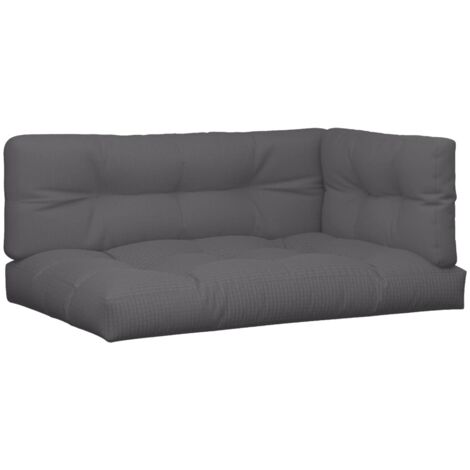 Coussins de palette lot de 3 anthracite tissu (1/5)