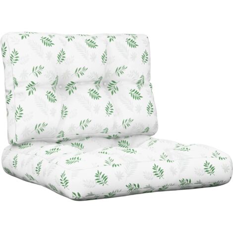 Coussins de palette lot de 2 motif de feuilles tissu (1/5)